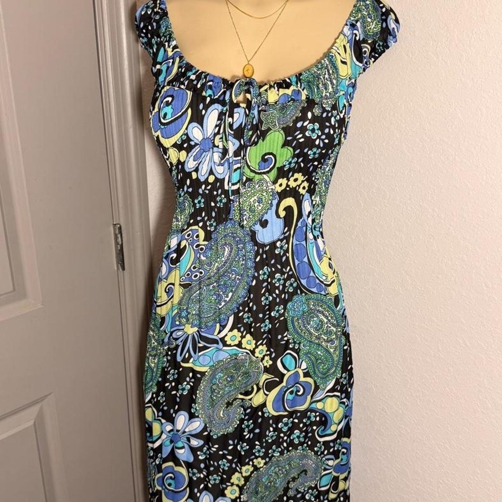 Sunny Leigh Y2K multicoloured paisley print summer dress